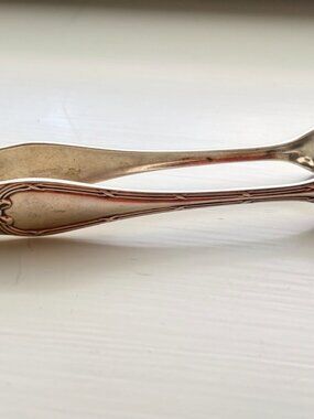 Christofle Rubans Silver Plated Sugar Tongs France c. 1926
